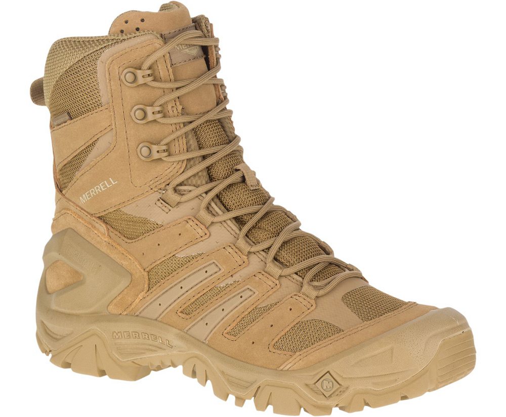 Merrell Boots Khaki - Strongfield Tactical 8" Waterproof - Womens 75ZXVIMKG